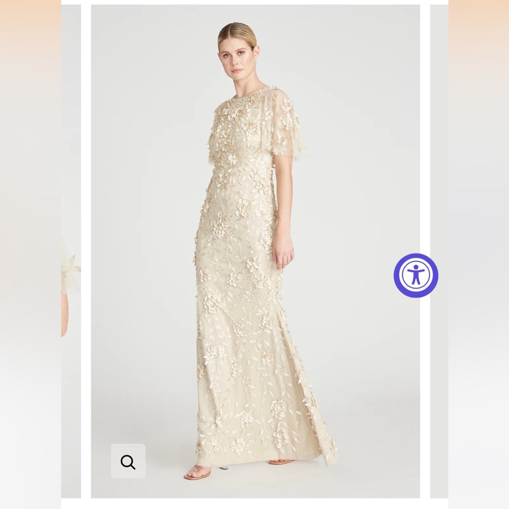 Theia Flutter Sleeve Petal Dress